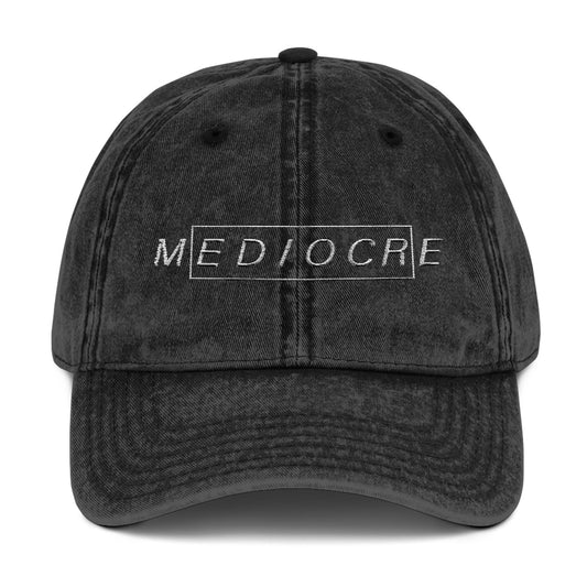 Mediocre Vintage Embroidered Cap - Retro Casual Hat for Everyday Style