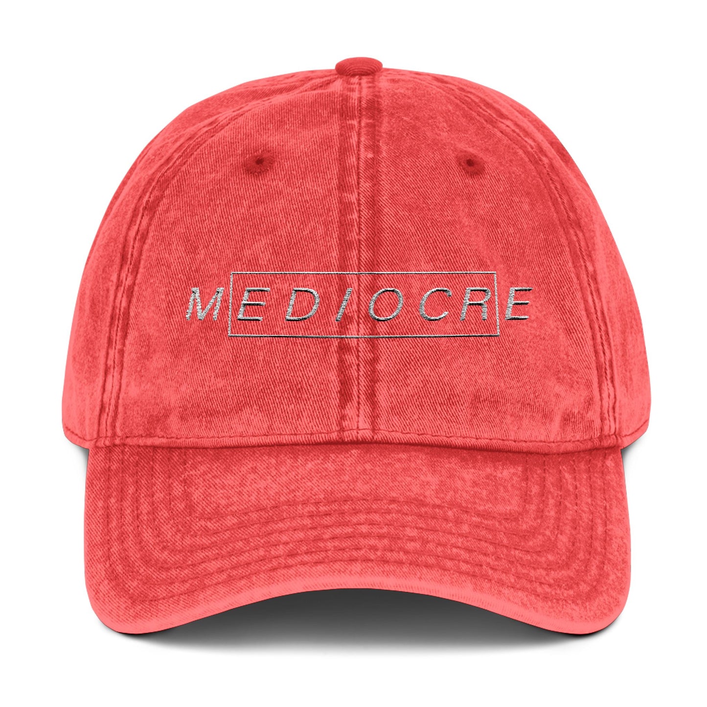 Mediocre Vintage Embroidered Cap - Retro Casual Hat for Everyday Style