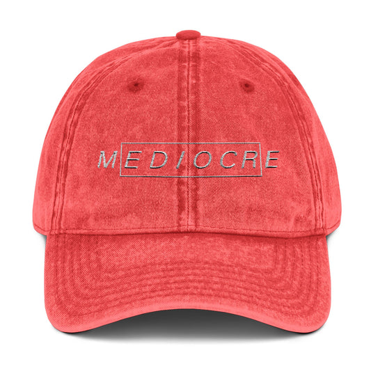 Mediocre Vintage Embroidered Cap - Retro Casual Hat for Everyday Style