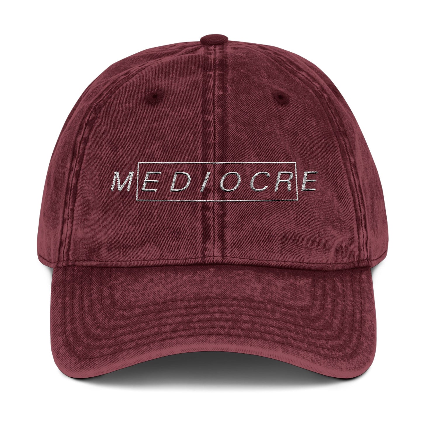 Mediocre Vintage Embroidered Cap - Retro Casual Hat for Everyday Style